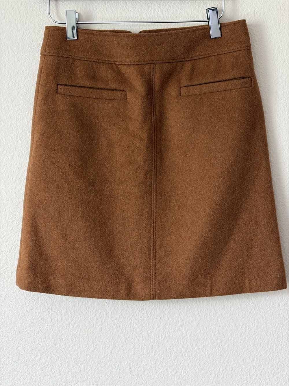 Loft Women’s Caramel Brown Wool Blend A-Line Mini Skirt Size 00P